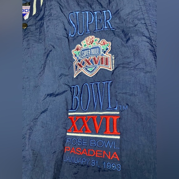 Vintage Logo 7 90’s Super Bowl XXVII Cowboys vs Bills Puffer Jacket Men Sz Large - Picture 13 of 14
